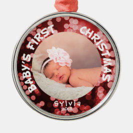 Baby Eerste Kerstmis - Persoonlijke foto Metalen Ornament