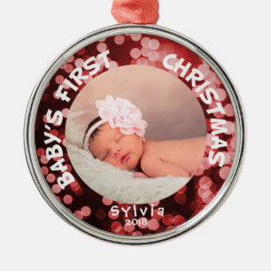 Baby Eerste Kerstmis - Persoonlijke foto Metalen Ornament