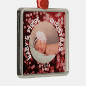 Baby Eerste Kerstmis - Persoonlijke foto Metalen Ornament (Rechts)