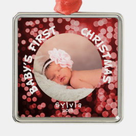 Baby Eerste Kerstmis - Persoonlijke foto Metalen Ornament