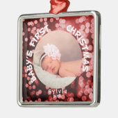 Baby Eerste Kerstmis - Persoonlijke foto Metalen Ornament (Links)