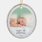 Baby Eerste Kerstmis Rhinestones Bomen Snowflakes Keramisch Ornament (Links)