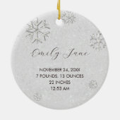 Baby Eerste Kerstmis Rhinestones Bomen Snowflakes Keramisch Ornament (Achterkant)