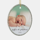 Baby Eerste Kerstmis Rhinestones Lijst Snowflakes Keramisch Ornament (Rechts)