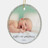Baby Eerste Kerstmis Rhinestones Lijst Snowflakes Keramisch Ornament (Links)