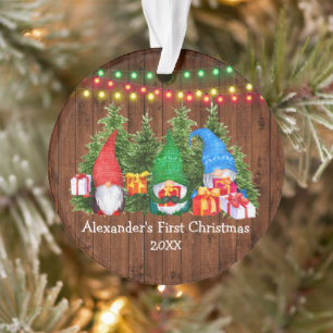 Baby Eerste Kerstmis Rustic Ornament