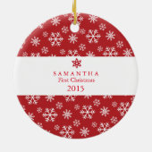 Baby Eerste Kerstmis sneeuwvlokken ornament (Achterkant)