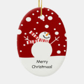 Baby Eerste Kerstmis Snowman Keramisch Ornament (Achterkant)