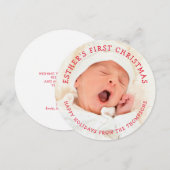 Baby Eerste kerstnaam Foto met kerstmis Feestdagenkaart (Voorkant / Achterkant)