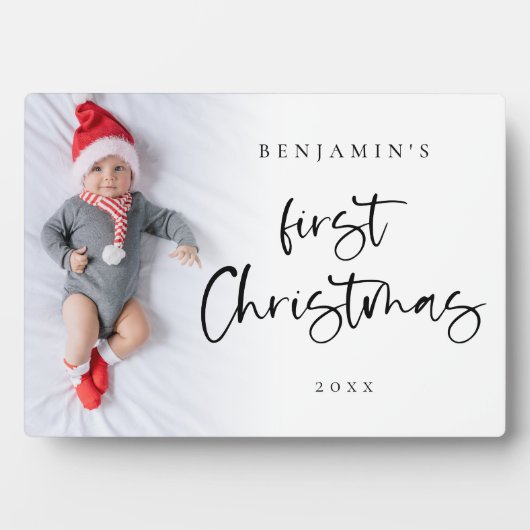 Baby Eerste kerstnaam Jaar Fotobedekking Fotoplaat (voorkant)