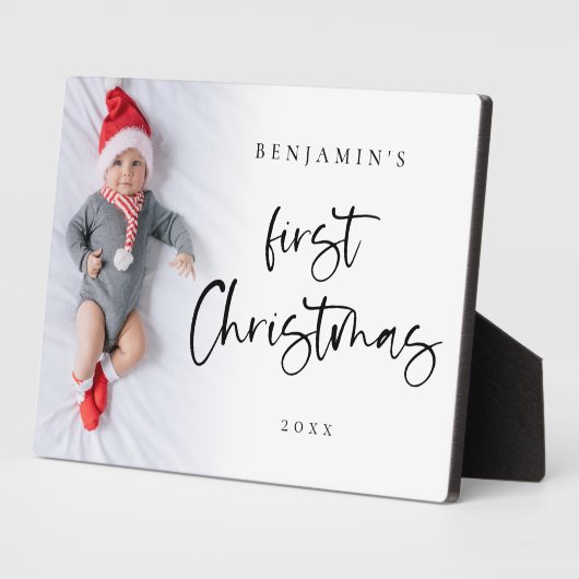 Baby Eerste kerstnaam Jaar Fotobedekking Fotoplaat (Zijkant)