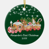 Baby eerste kerstontbijtgordelroodlampjes keramisch ornament (Voorkant)