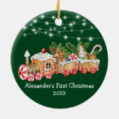 Baby eerste kerstontbijtgordelroodlampjes keramisch ornament (Achterkant)