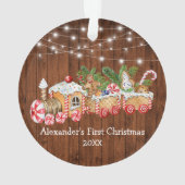 Baby eerste kerstontbijtontbijt met houten lust ornament (achterkant)