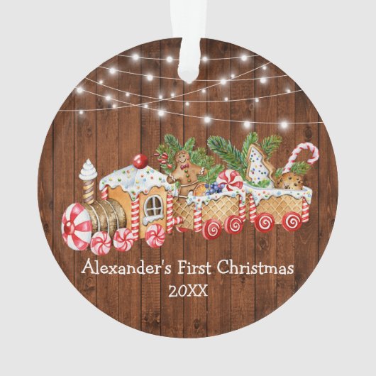 Baby eerste kerstontbijtontbijt met houten lust ornament (achterkant)