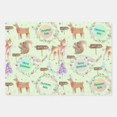 Baby Eerste Kerstrendier Voeg Baby naam toe Inpakpapier Vel (Voorkant 2)