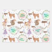 Baby Eerste Kerstrendier Voeg Baby naam toe Inpakpapier Vel (Voorkant 3)