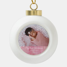Baby Eerste Kerstroze keramische keramische kerstb Bal Ornament