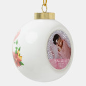 Baby Eerste Kerstroze keramische keramische kerstb Keramische Bal Ornament (Links)