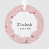 Baby eerste kerstroze Mittens fotoversiering Ornament (achterkant)