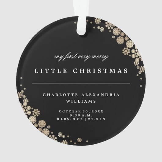 Baby Eerste kerstsnowflakes Stijlvolle foto Ornament (achterkant)