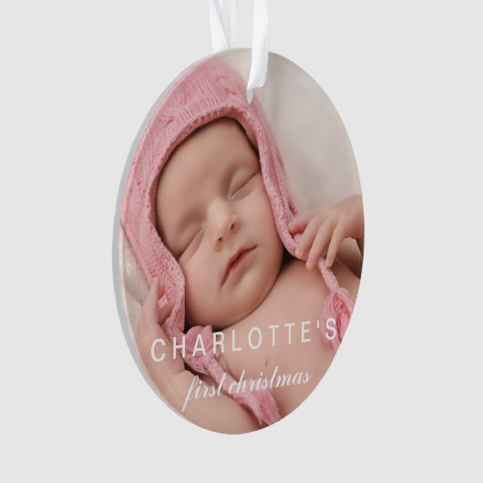 Baby Eerste kerstsnowflakes Stijlvolle foto Ornament (voorkant)