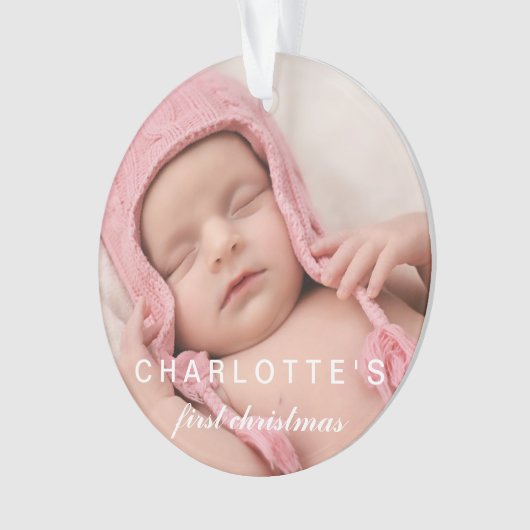 Baby Eerste kerstsnowflakes Stijlvolle foto Ornament (voorkant)