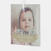 Baby eerste kerststars foto glas ornament (Voorkant links)