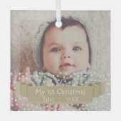 Baby eerste kerststars foto glas ornament (Voorkant)