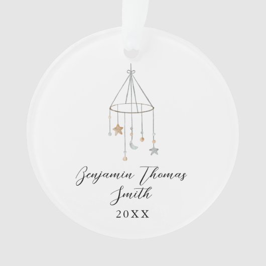 Baby eerste kerstster mobiele acrylversiering ornament (voorkant)