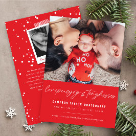 Baby eerste kersttiny Kisses Cute Photo Birth Feestdagenkaart