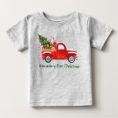 Baby Eerste Kersttruck Candy Canes Grijs (Voorkant)