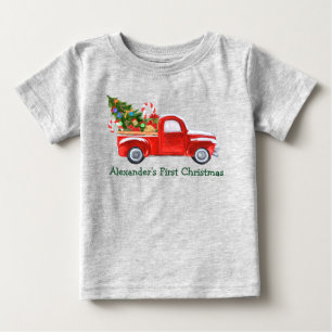 Baby Eerste Kersttruck Candy Canes Grijs