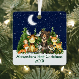 Baby eerste kerstvee Dieren Moon Sky Metalen Ornament