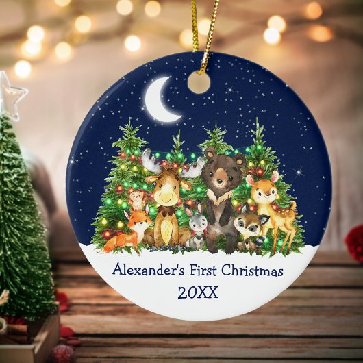 Baby eerste kerstvee Dierenvee Licht Sky Keramisch Ornament