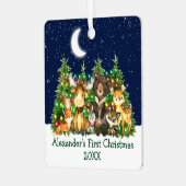 Baby eerste kerstvee Dierenvee Licht Sky Metalen Ornament (Voorkant links)