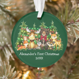 Baby eerste kerstvee Rood Boe Ornament