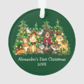 Baby eerste kerstvee Rood Boe Ornament (achterkant)