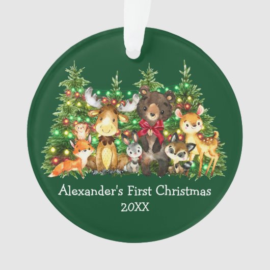 Baby eerste kerstvee Rood Boe Ornament (voorkant)