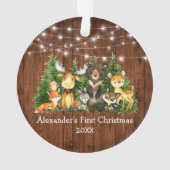 Baby eerste kerstvee Rustisch Ornament (achterkant)