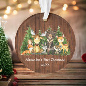 Baby eerste kerstvee Rustisch Ornament