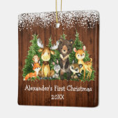 Baby eerste kerstvee sneeuwrooster keramisch ornament (Links)