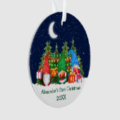 Baby eerste kerstverlichting Waterverf Gnomen Sky Ornament (voorkant)