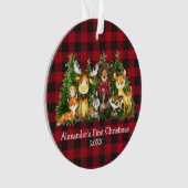 Baby eerste kerstvietenroodbaars ornament (voorkant)