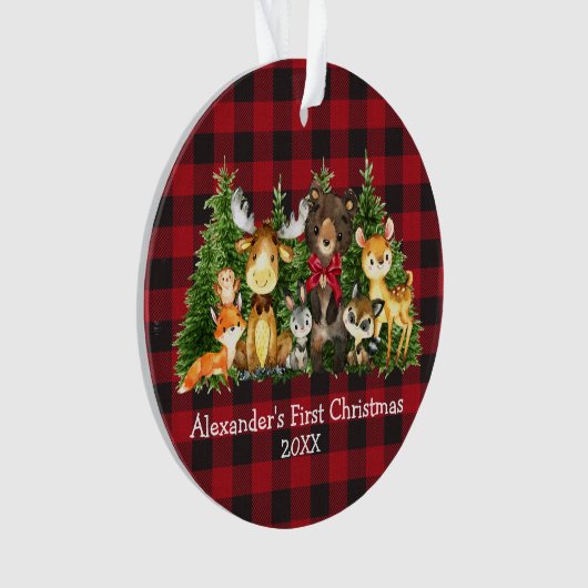 Baby eerste kerstvietenroodbaars ornament (voorkant)