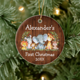 Baby eerste kerstvioolronde keramisch ornament