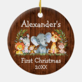 Baby eerste kerstvioolronde keramisch ornament (Achterkant)