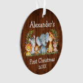 Baby eerste kerstvioolronde ornament (voorkant)