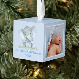 Baby Eerste kerstWaterverf Elephant Foto Decoratie