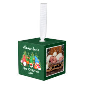 Baby Eerste kerstWaterverf Gnomen Foto Decoratie (Voorkant hoekig)